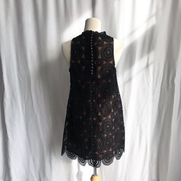 Free People black crochet layered dress Size 0 - Picture 6 of 10